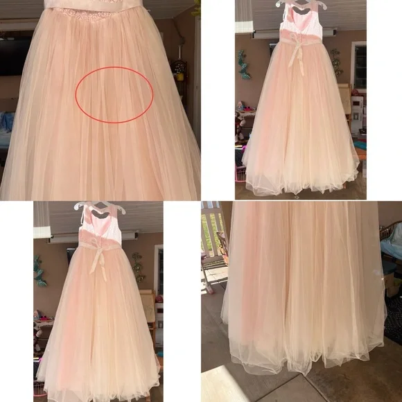 As-Is‎ Ball Gown Flower Girl Dress with Cutout SIZE 12